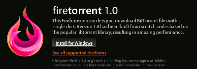 FireTorrent のスクリーンショット