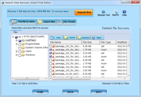 EaseUS Data Recovery Wizard Freeのスクリーンショット