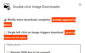 Double-click Image Downloaderのスクリーンショット