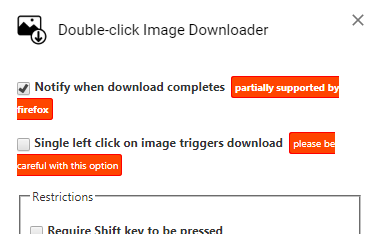 Double-click Image Downloader のスクリーンショット
