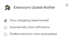 Extensions Update Notifier のスクリーンショット