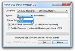Martik USB Disk Formatterのスクリーンショット