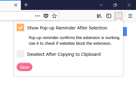 選択したテキストをクリップボードに自動コピーするfirefoxアドオン Autocopy Selection フリーソフトラボ Com
