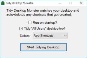 Tidy Desktop Monsterのスクリーンショット