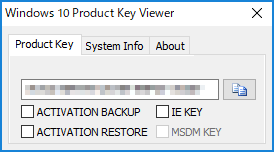 Windows 10 Product Key Viewerのスクリーンショット
