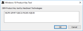 Windows OEM Product Key Toolのスクリーンショット